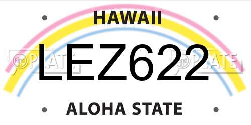 LEZ622 Hawaii License Plate