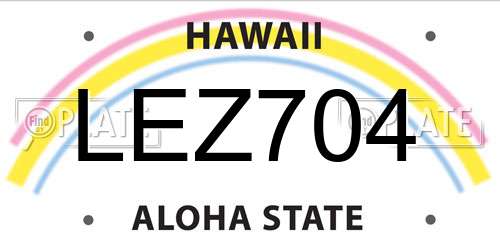 LEZ704 Hawaii License Plate