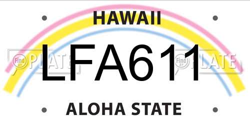 LFA611 Hawaii License Plate
