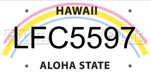 LFC5597 Hawaii License Plate