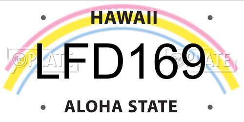 LFD169 Hawaii License Plate