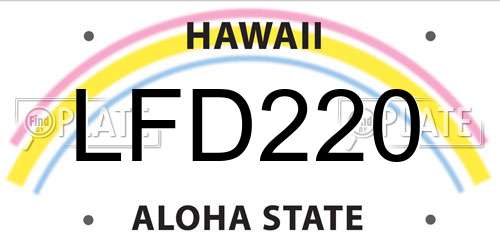 LFD220 Hawaii License Plate