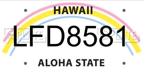 LFD8581 Hawaii License Plate