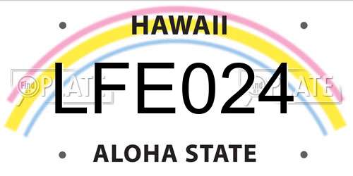 LFE024 Hawaii License Plate