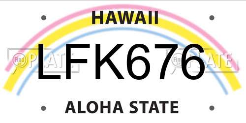 LFK676 Hawaii License Plate