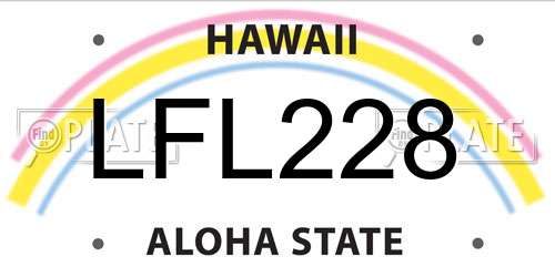 LFL228 Hawaii License Plate
