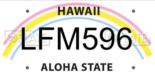 LFM596 Hawaii License Plate