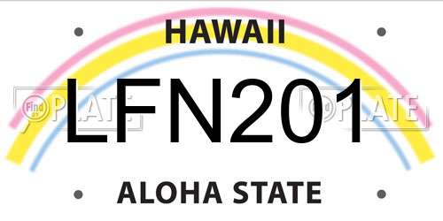 LFN201 Hawaii License Plate