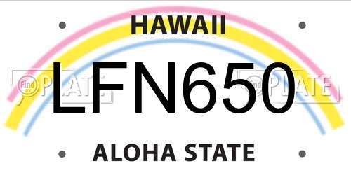 LFN650 Hawaii License Plate