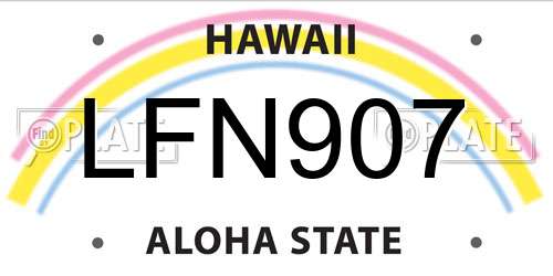 LFN907 Hawaii License Plate