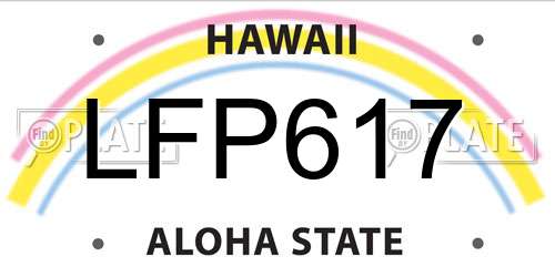 LFP617 Hawaii License Plate