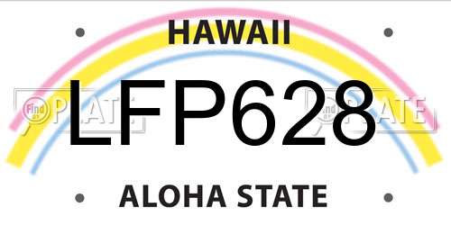 LFP628 Hawaii License Plate