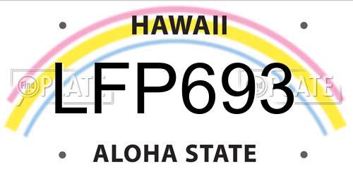 LFP693 Hawaii License Plate