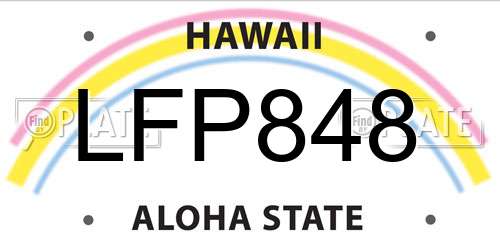 LFP848 Hawaii License Plate