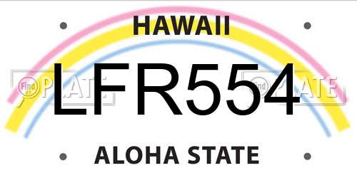 LFR554 Hawaii License Plate