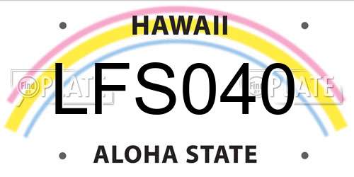 LFS040 Hawaii License Plate