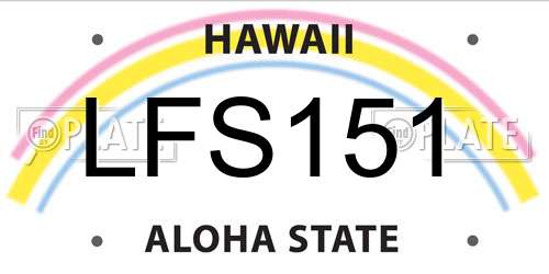 LFS151 Hawaii License Plate