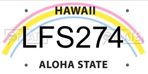 LFS274 Hawaii License Plate