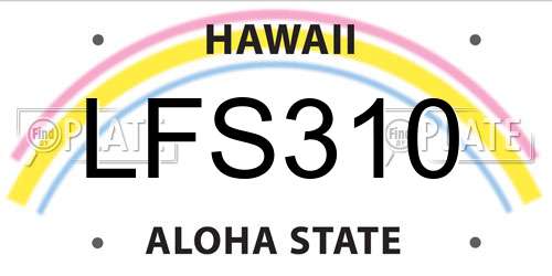 LFS310 Hawaii License Plate