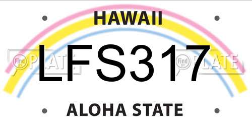 LFS317 Hawaii License Plate