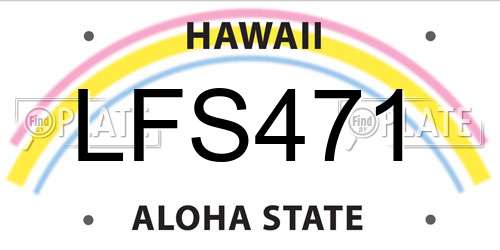 LFS471 Hawaii License Plate