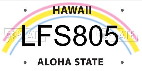 LFS805 Hawaii License Plate
