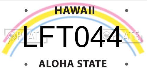 LFT044 Hawaii License Plate