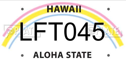 LFT045 Hawaii License Plate