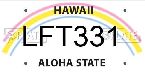 LFT331 Hawaii License Plate