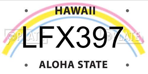 LFX397 Hawaii License Plate