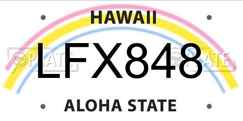 LFX848 Hawaii License Plate