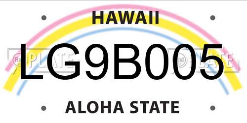 LG9B005 Hawaii License Plate