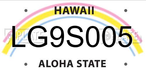 LG9S005 Hawaii License Plate