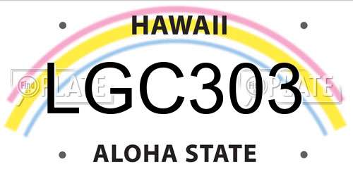 LGC303 Hawaii License Plate