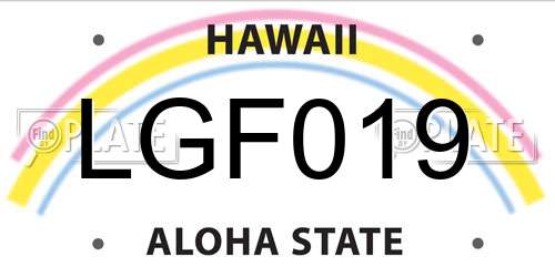 LGF019 Hawaii License Plate