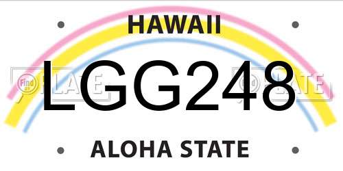 LGG248 Hawaii License Plate
