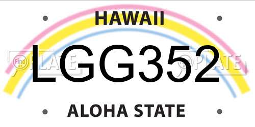 LGG352 Hawaii License Plate
