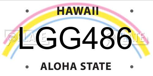 LGG486 Hawaii License Plate