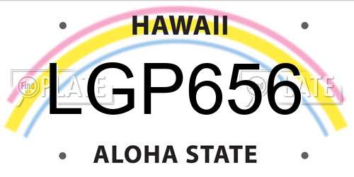 LGP656 Hawaii License Plate