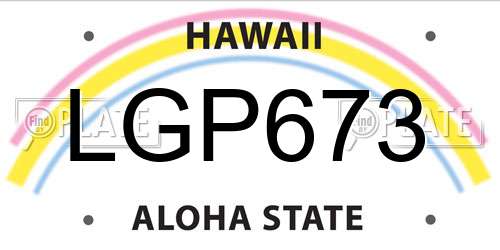 LGP673 Hawaii License Plate