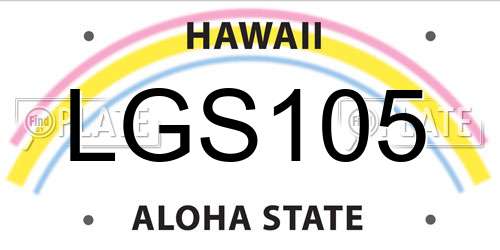 LGS105 Hawaii License Plate