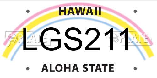 LGS211 Hawaii License Plate