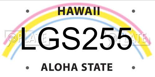 LGS255 Hawaii License Plate