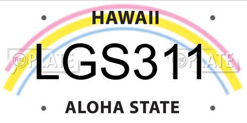 LGS311 Hawaii License Plate