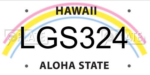 LGS324 Hawaii License Plate