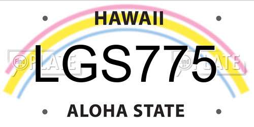 LGS775 Hawaii License Plate
