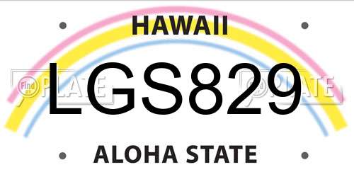 LGS829 Hawaii License Plate