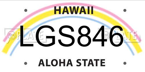 LGS846 Hawaii License Plate