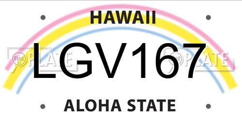LGV167 Hawaii License Plate