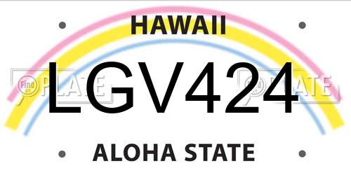 LGV424 Hawaii License Plate
